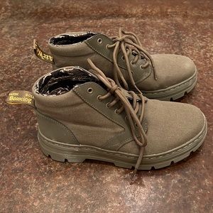 Dr. Martens Army Green Canvas Boots, sz 8